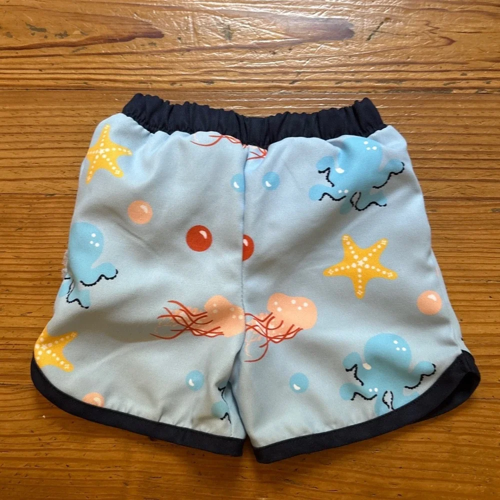 Monica + Andy‎ Swim Trunks Kids Blue Under the Sea Octopus Starfish SIZE 9-12M